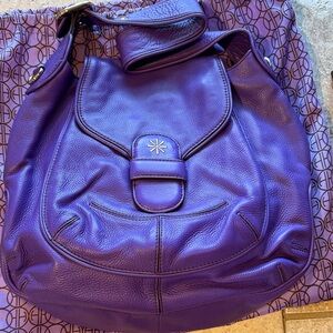Isaac Mizrahi Live! Purple Pebbled Leather Bag